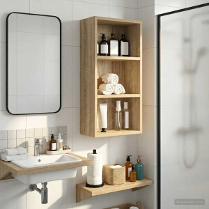 vidaXL Badkamer wandkast met plank Sonoma Eiken 30 x 16 x 62,5 cm