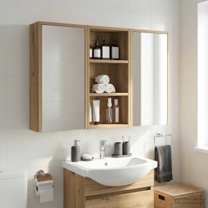 vidaXL Badkamer wandkast Ambachtelijk eiken 30 x 16 x 62,5 cm
