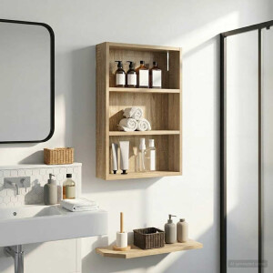vidaXL Badkamer wandkast met plank Sonoma Eiken 40 x 10 x 60,5 cm