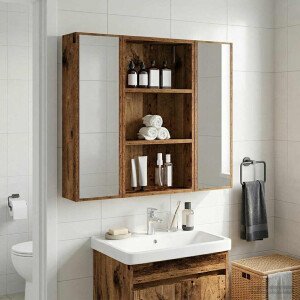 vidaXL Badkamer wandkast Oudhout 40 x 14 x 70 cm Geconstrueerd hout