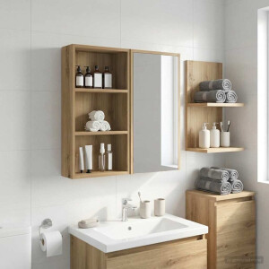 vidaXL Badkamer wandkast met plank Ambachtelijk eiken 40 x 14 x 70 cm