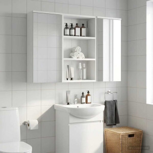 vidaXL Badkamer wandkast Wit 40 x 16 x 62,5 cm Geconstrueerd hout