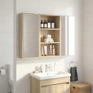 vidaXL Badkamer wandkast met plank Sonoma Eiken 40 x 16 x 62,5 cm