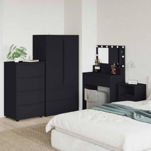 vidaXL Opslagkasten Zwart 60 x 48 x 105 cm Bewerkt hout