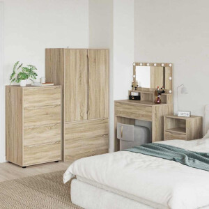 vidaXL Opslagkasten Sonoma Eiken 60 x 48 x 105 cm Bewerkt hout