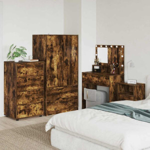 vidaXL Opslagkasten Gerookt eiken 60 x 48 x 105 cm Bewerkt hout