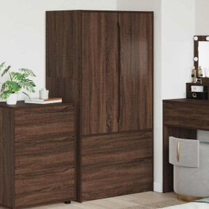 vidaXL Kledingkast Bruine eik 79,5 x 49 x 156 cm Geconstrueerd hout