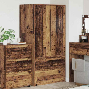 vidaXL Badkamer Kast met lade Oud Hout 79,5 x 49 x 156 cm Bewerkt hout