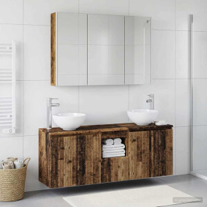 vidaXL Badkamerkastenset 4 st Oud hout Bewerkt hout