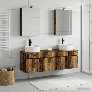 vidaXL Badkamerkastenset 5 st Oud hout Bewerkt hout