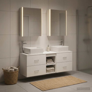 vidaXL Badkamermeubelset 5 st Wit Bewerkt hout en glas