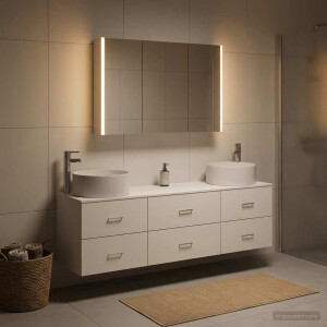 vidaXL Badkamermeubelset 4 st Wit Bewerkt hout en glas