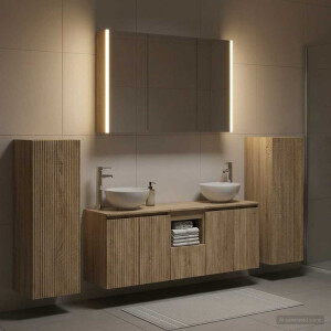 vidaXL Badkamermeubelset 6 st Sonoma Eiken Bewerkt hout en glas