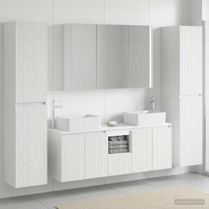 vidaXL Badkamermeubelset 6 st Wit Bewerkt hout en glas