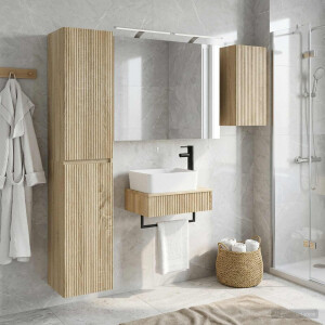 vidaXL Badkamermeubelset 5 st Sonoma Eiken Bewerkt hout en glas