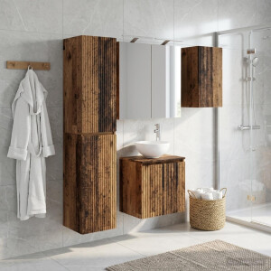 vidaXL Badkamerkastenset 5 st Oud hout Bewerkt hout