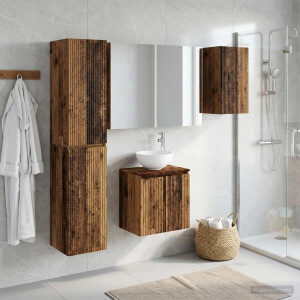 vidaXL Badkamerkastenset 5 st Oud hout Bewerkt hout