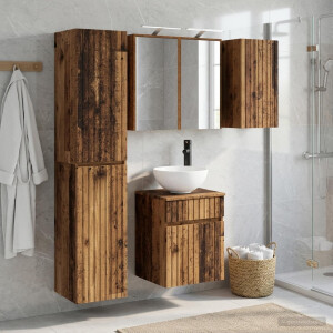 vidaXL Badkamerkastenset 5 st Oud hout Bewerkt hout