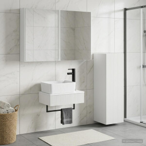 vidaXL Badkamermeubelset 4 st Wit Bewerkt hout en glas