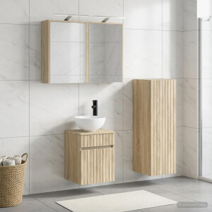 vidaXL Badkamermeubelset 4 st Sonoma Eiken Bewerkt hout en glas