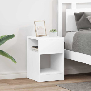 vidaXL Bijzettafel 2 pcs Wit 30,5 x 30 x 45 cm Bewerkt hout