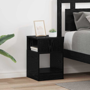 vidaXL Bijzettafel 2 pcs Zwart Eiken 30,5 x 30 x 45 cm Bewerkt hout