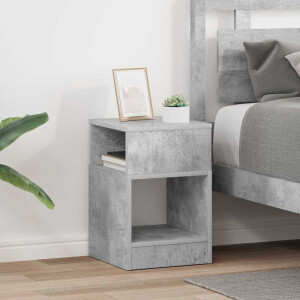 vidaXL Bijzettafel 2 pcs Beton Grijs 30,5 x 30 x 45 cm Bewerkt hout