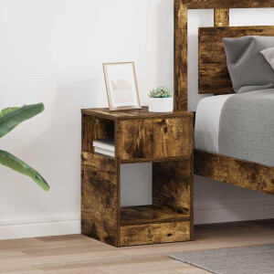 vidaXL Bijzettafel 2 pcs Gerookt eiken 30,5 x 30 x 45 cm Bewerkt hout