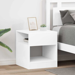 vidaXL Bijzettafel 2 pcs Wit 40,5 x 40 x 45 cm Bewerkt hout