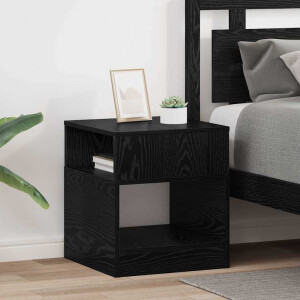 vidaXL Bijzettafel 2 pcs Zwart Eiken 40,5 x 40 x 45 cm Bewerkt hout
