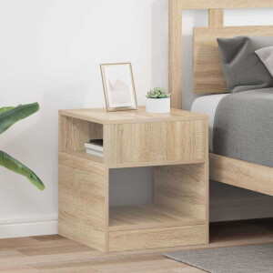 vidaXL Bijzettafel 2 pcs Sonoma Eiken 40,5 x 40 x 45 cm Bewerkt hout