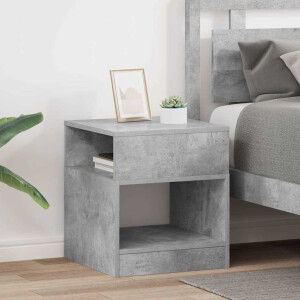 vidaXL Bijzettafel 2 pcs Beton Grijs 40,5 x 40 x 45 cm Bewerkt hout