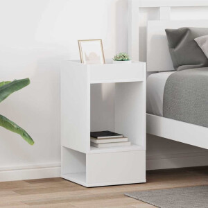 vidaXL Bijzettafel 2 pcs Wit 30 x 30 x 56 cm Bewerkt hout