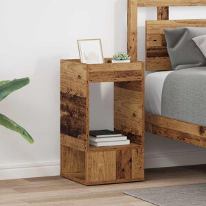 vidaXL Bijzettafel 2 pcs Oudhout 30 x 30 x 56 cm Bewerkt hout