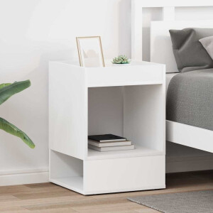 vidaXL Bijzettafel 2 pcs Wit 40 x 40 x 56 cm Bewerkt hout