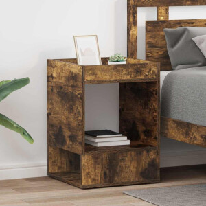 vidaXL Bijzettafel 2 pcs Gerookt eiken 40 x 40 x 56 cm Bewerkt hout