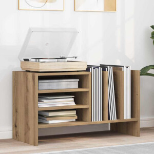 vidaXL Platenkast Artisan Eiken 78.5 x 35 x 45 cm Bewerkt hout