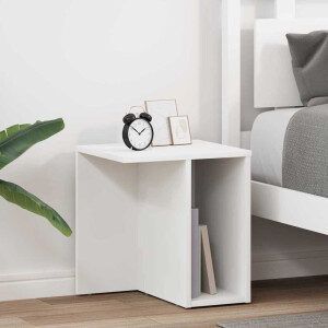 vidaXL Bijzettafel 2 pcs Wit 37 x 32 x 40 cm Bewerkt hout