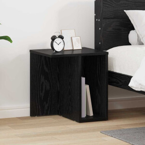 vidaXL Bijzettafel Zwart Eiken 37 x 32 x 40 cm Bewerkt hout