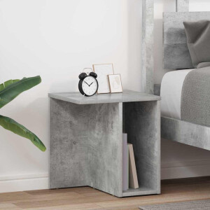 vidaXL Bijzettafel 2 pcs Beton Grijs 37 x 32 x 40 cm Bewerkt hout