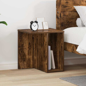vidaXL Bijzettafel Gerookt eiken 37 x 32 x 40 cm Bewerkt hout