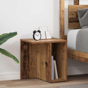 vidaXL Bijzettafel 2 pcs Oudhout 37 x 32 x 40 cm Bewerkt hout