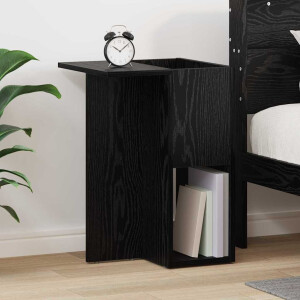 vidaXL Bijzettafel Zwart Eiken 35 x 40 x 55 cm Bewerkt hout