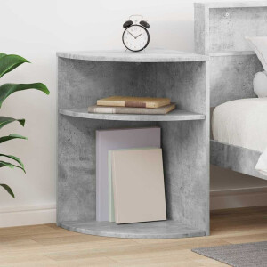 vidaXL Bijzettafel Beton Grijs 39,7 x 39,7 x 60 cm Bewerkt hout