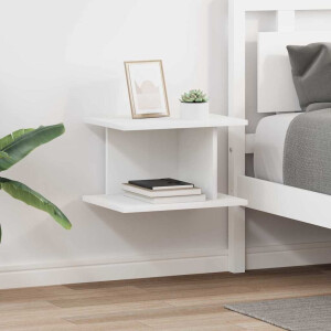 vidaXL Nachtkastje 2 pcs Wit 40 x 30 x 25 cm Bewerkt hout