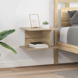 vidaXL Nachtkastje 2 pcs Sonoma Eiken 40 x 30 x 25 cm Bewerkt hout