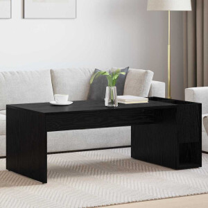 vidaXL Salontafel Zwart Eiken 101,5 x 50 x 37 cm Bewerkt hout