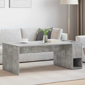 vidaXL Salontafel Beton Grijs 101,5 x 50 x 37 cm Bewerkt hout