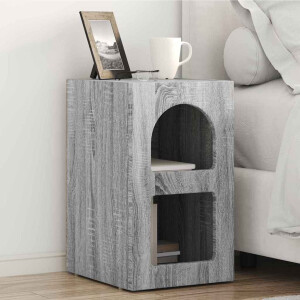 vidaXL Nachtkastje ELST Grijs Sonoma 29,5 x 33,5 x 50 cm Bewerkt hout