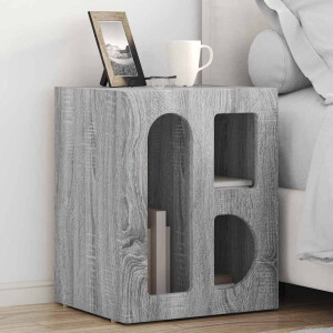 vidaXL Nachtkastje ELST Grijs Sonoma 40 x 35 x 50 cm Bewerkt hout